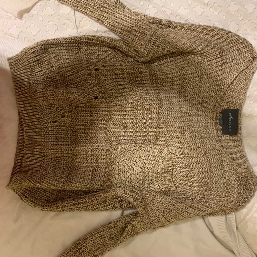 Brown and cream soft sweater